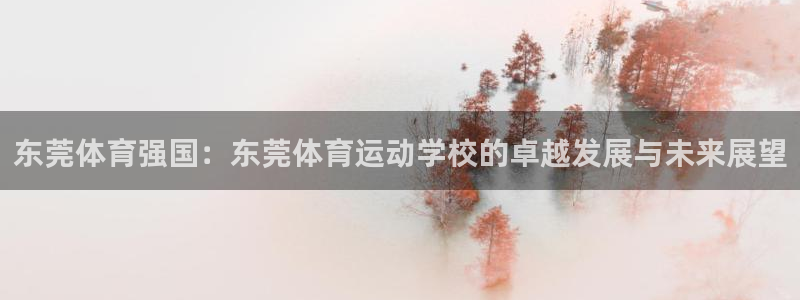 一竞技官网登录方式：东莞体育强国：东莞体育运动学校的卓越发展